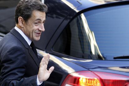 Nicolas Sarkozy, ayer, en París.