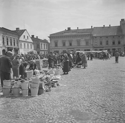 View of the Main Market Square of Oświęcim.