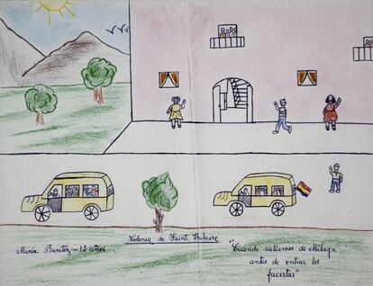 The drawing made by 12-year-old María in 1937.