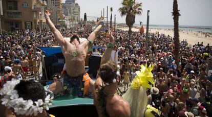 Celebraciones de la fiesta del Orgullo Gay en Tel Aviv, Israel.
