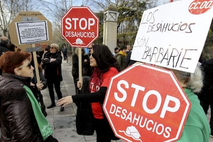 Manifestació de Stop Desnonaments a Ciudad Real.