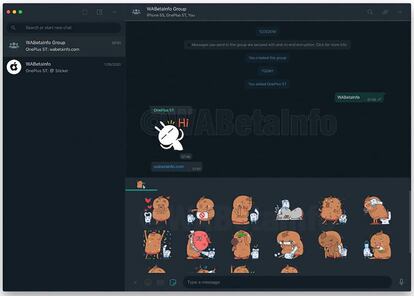 Modo oscuro de WhatsApp en la app de escritorio.