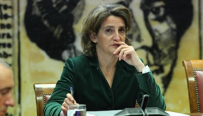La ministra para la Transición Ecológica, Teresa Ribera, comparece en el Senado.