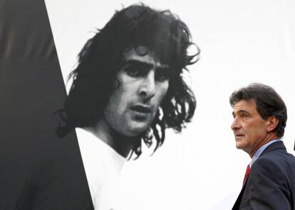 Kempes, en su primer acto como embajador en Valencia, en 2013.