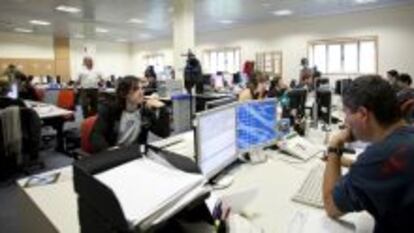 Empleados de Ibermática en las instalaciones de la compañía vasca de TI.