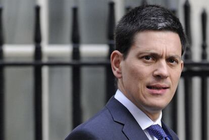 El jefe del Foreign Office, David Miliband, poco antes del anuncio en la Cámara de los Comunes.