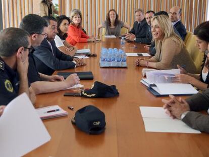 La alcaldesa de Alicante, Sonia Castedo, en la reuni&oacute;n con las diferentes administraciones del Puerto. 