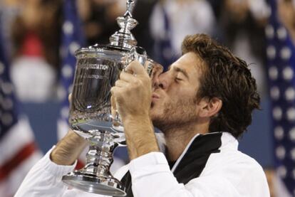 Juan Martín Del Potro, tras ganar el Abierto de Estados Unidos 2009, el único grande conquistado por el argentino hasta ahora.