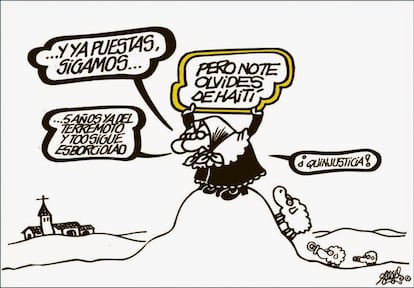La insistencia en la necesidad de no olvidar aparecía regularmente en las viñetas que Antonio Fraguas de Pablo, 'Forges', publicaba en EL PAÍS. 