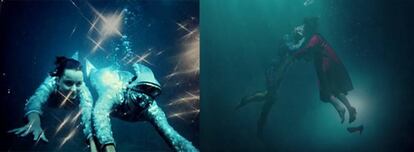 Imágenes de 'El hombre anfibio' y de 'El peso del agua'.