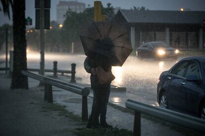 Imatge de vent i pluja a Barcelona.