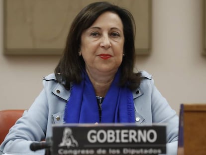 La ministra de Defensa, Margarita Robles, este martes en Madrid. 