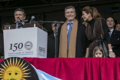 Macri y su esposa Juliana Awada en la apertura de la Exposición Rural.