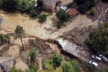 Vista aérea de las zonas afectadas por las lluvias en Kastamonu.