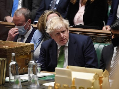 Boris Johnson, el 19 de enero, en la sesión de control del Parlamento británico