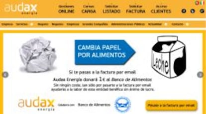 Capura de la p&aacute;gina web de Audax. 