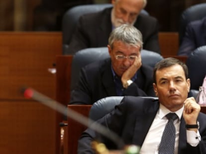 Ignacio González, Tomás Gómez, Gregorio Gordo y Luis de Velasco en el último debate de Madrid.