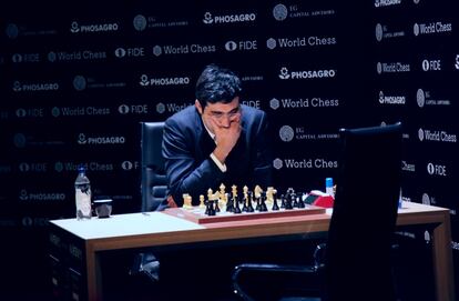 Krámnik, durante su partida de hoy con Grischuk