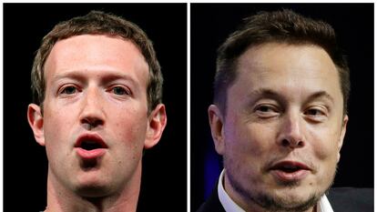 El consejero delegado de Meta, Mark Zuckerberg, a la izquierda, y el de Tesla, Elon Musk.