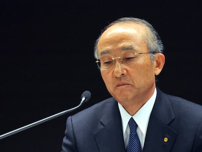 Watanabe durante la rueda de prensa ayer en Tokio.