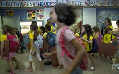 Regreso al colegio en una escuela de Gràcia.