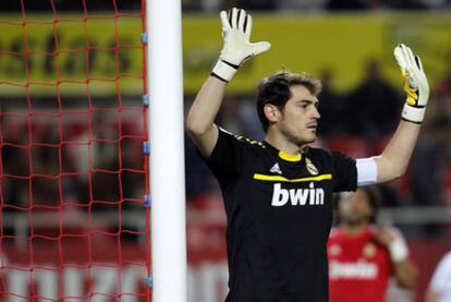 Casillas, durante el partido.