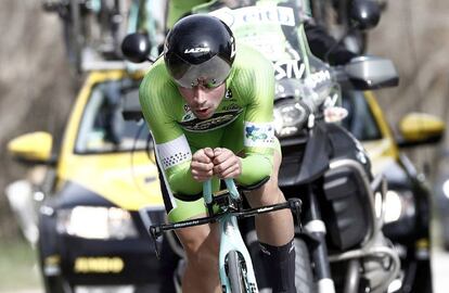 Primoz Roglic, en la contrarreloj de la Vuelta Ciclista al País Vasco.