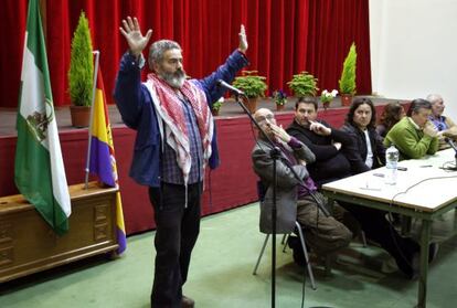 Juan Manuel S&aacute;nchez Gordillo, durante su intervenci&oacute;n en Paradas.