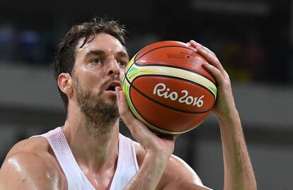 Pau Gasol, durante el partido contra Francia.