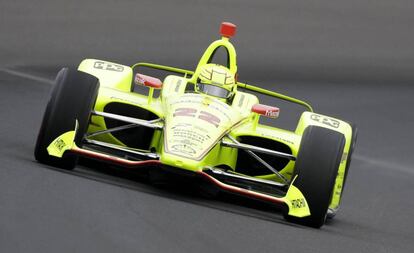 Simon Pagenaud en una sesión preparatoria para las 500 millas.