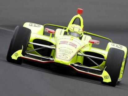 Simon Pagenaud en una sesión preparatoria para las 500 millas.