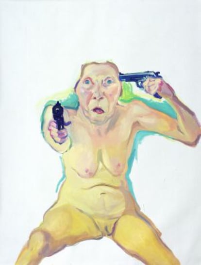 'Du oder Ich' (tú o yo), 2005, de María Lassnig.