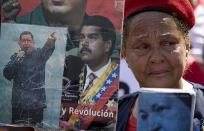 Seguidores de Hugo Chávez durante el 5° aniversario de su muerte