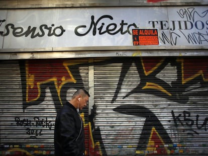 Imagen de un negocio cerrado en el centro de Madrid en el año 2010.