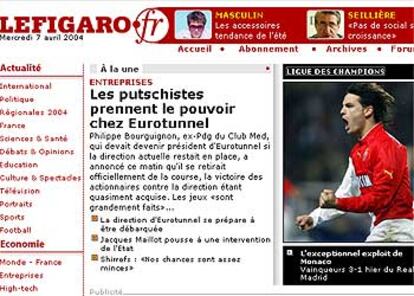 <i>Le Figaro</i> recoge en su portada la celebración del gol de Morientes.