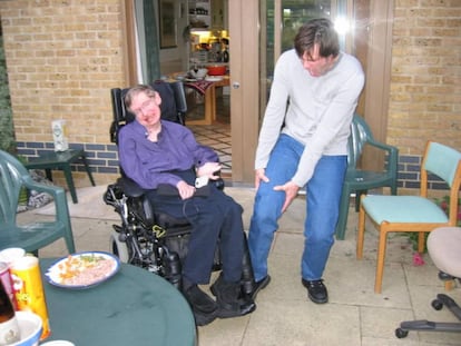 El cómico Jim Carrey bromea con Stephen Hawking.