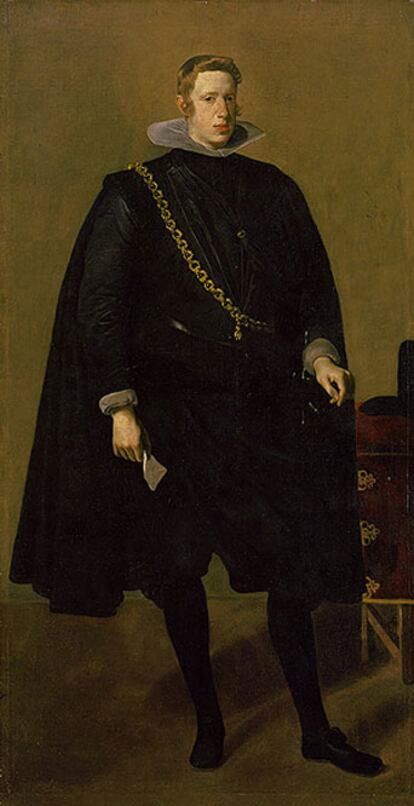 <i>Retrato de Felipe IV</i> del Metropolitan Musem de Nueva York, actualmente en restauración, también puede confirmarse como una pintura de Velázquez, según Michael Gallagher. El Prado posee otro retrato similar de Felipe IV joven. El retrato del Metropolitan es considerado de autoría dudosa por  Jonathan Brown, aunque exista una carta de pago firmada por Velázquez y saliera de su taller.