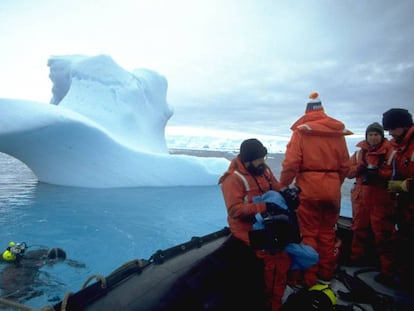 Ana Ramos, investigadora del IEO ya jubilada, en una de sus expediciones a la Antártida.