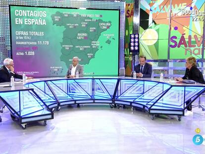 Una imagen de 'Sálvame', programa de Telecinco, este martes.