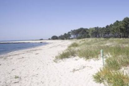 La playa de A Lamiña (Pontevedra).