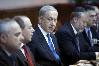 Benjam&iacute;n Netanyahu durante un consejo de ministros, el 14 de julio.