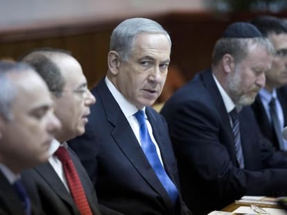 Benjamín Netanyahu durante un consejo de ministros, el 14 de julio.