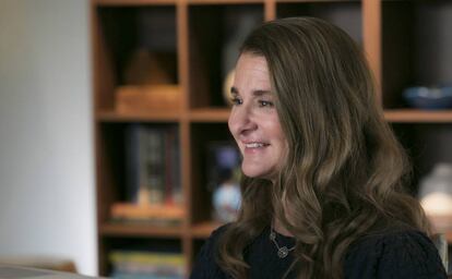 Retrato de Melinda Gates durante su conversación por videollamada con un grupo de periodistas europeos el pasado jueves 10 de septiembre de 2020.