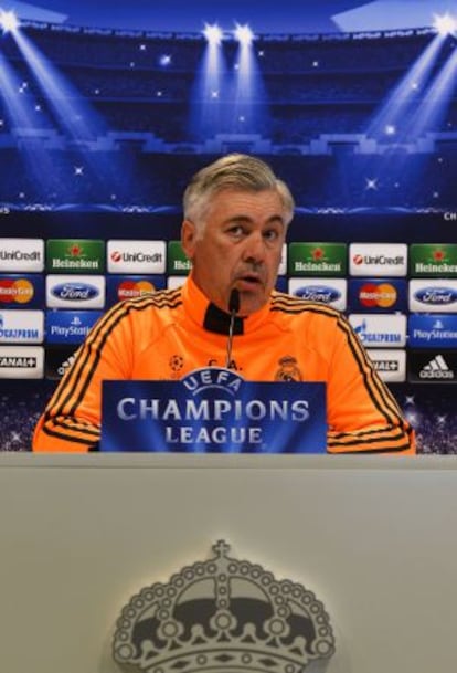 Carlos Ancelotti, durante la rueda de prensa