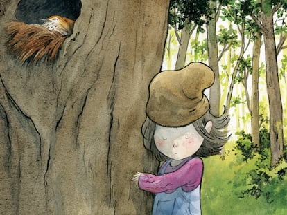 Ilustración interior del libro 'Trébol', de Nadine Robert y Qin Leng, editado por Corimbo.