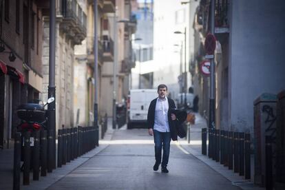 Jordi Sànchez arribant divendres a la fundació Canpedró, on fa tasques de voluntariat.