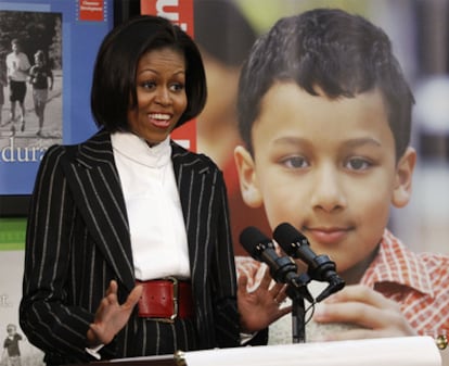 La primera dama de EE UU, Michelle Obama, durante su intervención en centro recreativo en las afueras de Washington.
