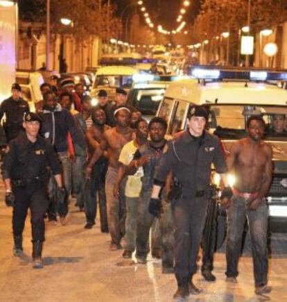 Grupo de inmigrantes que el pasado 19 de diciembre logró entrar en Melilla.