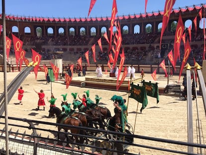 Recreación de La señal del triunfo, un levantamiento galo frente al poder del imperio romano, en Puy du Fou.