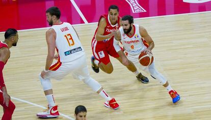 Ricky Rubio, ante Túnez.